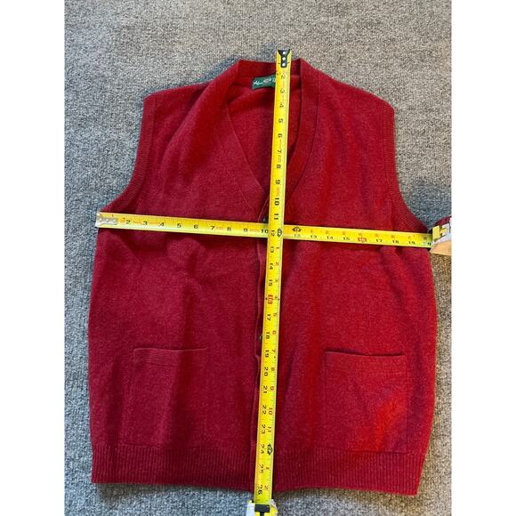 Alan Paine Mens Red Sleeveless Button Front Knit Vest Sweater Size UK46 EUR54 - Picture 4 of 7